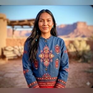 COLDWATER CREEK Aztec Print Jacket sz S/M